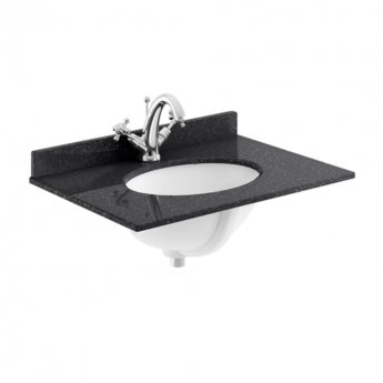 Hudson Reed Old London Floor Standing Vanity Unit with 1TH Black Marble Top Basin 600mm Wide - Hunter Green