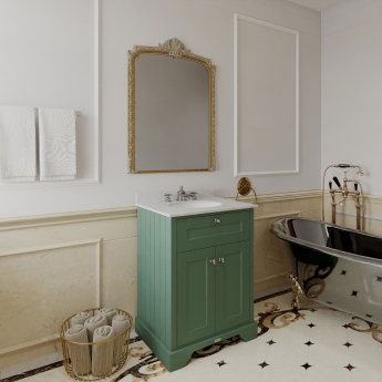 Hudson Reed Old London Floor Standing Vanity Unit with 3TH Grey Marble Top Basin 600mm Wide - Hunter Green
