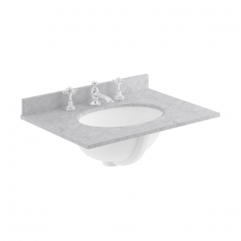 Hudson Reed Old London Floor Standing Vanity Unit with 3TH Grey Marble Top Basin 800mm Wide - Timeless Sand