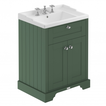 Hudson Reed Old London Floor Standing Vanity Unit with 3TH Basin 600mm Wide - Hunter Green
