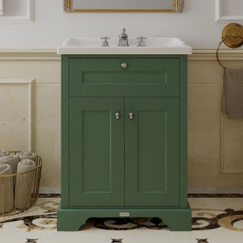 Hudson Reed Old London Floor Standing Vanity Unit with 3TH Basin 600mm Wide - Hunter Green