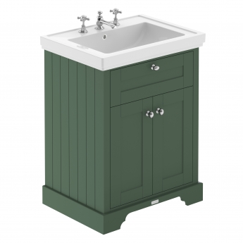 Hudson Reed Old London Floor Standing Vanity Unit with 3TH Classic Basin 600mm Wide - Hunter Green