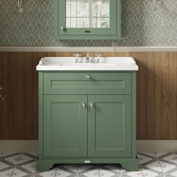 Hudson Reed Old London 800mm Floor Standing Vanity Unit with Ceramic Basin | Product Image