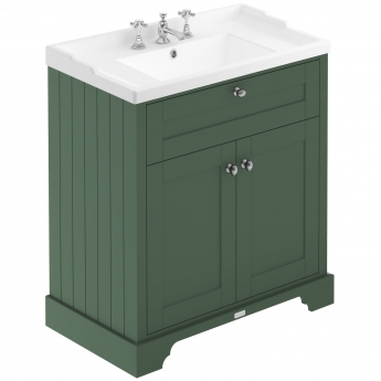 Hudson Reed Old London Floor Standing Vanity Unit with 3TH Basin 800mm Wide - Hunter Green