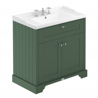Hudson Reed Old London Floor Standing Vanity Unit with 3TH Basin 800mm Wide - Hunter Green