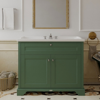 Hudson Reed Old London Floor Standing Vanity Unit with 3TH Basin 1000mm Wide - Hunter Green