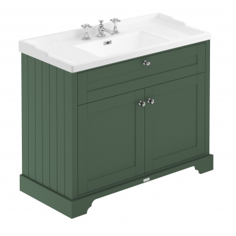 Hudson Reed Old London Floor Standing Vanity Unit with 3TH Basin 1000mm Wide - Hunter Green | Product Image