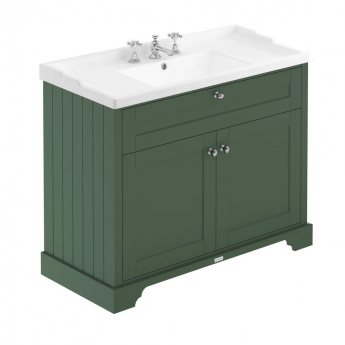 Hudson Reed Old London Floor Standing Vanity Unit with 3TH Basin 1000mm Wide - Hunter Green