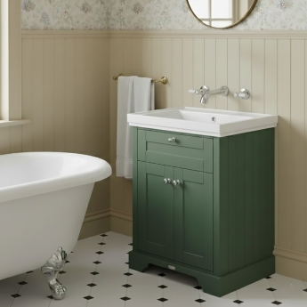 Hudson Reed Old London Floor Standing Vanity Unit with 0TH Classic Basin 600mm Wide - Hunter Green