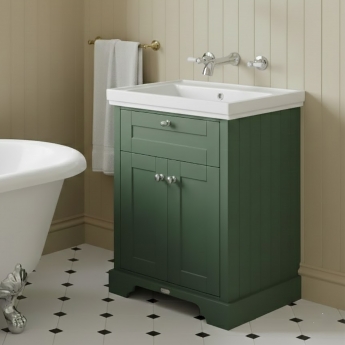 Hudson Reed Old London Floor Standing Vanity Unit with 0TH Classic Basin 600mm Wide - Hunter Green