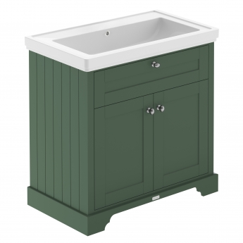 Hudson Reed Old London Floor Standing Vanity Unit with 0TH Classic Basin 800mm Wide - Hunter Green