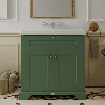 Hudson Reed Old London Floor Standing Vanity Unit with 0TH Classic Basin 800mm Wide - Hunter Green