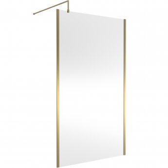 Hudson Reed Outer Frame Brushed Brass 1950mm Wet Room Glass Shower Screen