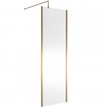 Hudson Reed Outer Frame Brushed Brass 1950mm Wet Room Glass Shower Screen