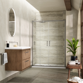 Hudson Reed Pacific Double Sliding Shower Door 1700mm Wide - 6mm Glass