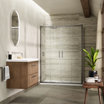 Hudson Reed Pacific Double Sliding Shower Door 1700mm Wide - 6mm Glass