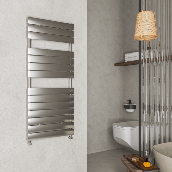 Hudson Reed Flat Panel Designer Heated Towel Rail 1213mm H x 500mm W - Chrome