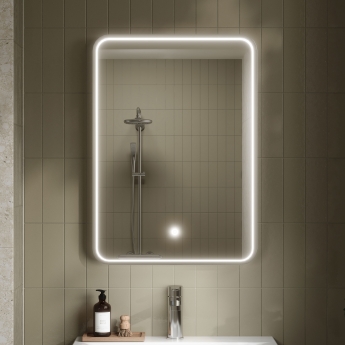 Hudson Reed Pictor Chrome Framed Bathroom Mirror with Touch Sensor 700mm H x 500mm W