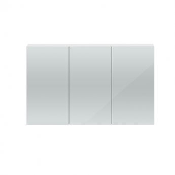 Hudson Reed Quartet 3 Door Mirrored Cabinet 1350mm Wide - Gloss White