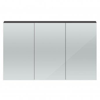 Hudson Reed Quartet 3 Door Mirrored Cabinet 1350mm Wide - Gloss Grey