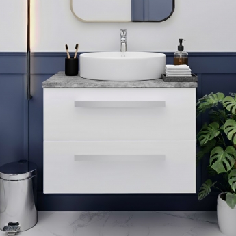 Hudson Reed Quartet 720mm 2-Drawer Wall Hung Vanity Unit with Countertop