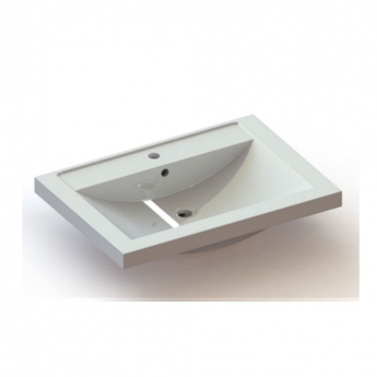 Hudson Reed Quartet Vanity Unit with Basin 720mm Wide Wall Mounted - Gloss Grey