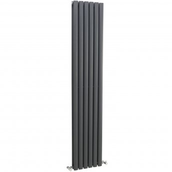 Hudson Reed Revive Double Designer Vertical Radiator 1800mm H x 354mm W - Anthracite