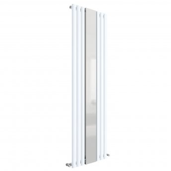 Hudson Reed Revive Single Designer Vertical Radiator Mirror 1800mm H x 499mm W - High Gloss White