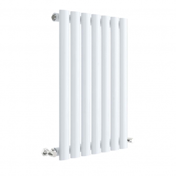 Hudson Reed Revive Single Designer Horizontal Radiator 600mm H x 412mm W - High Gloss White