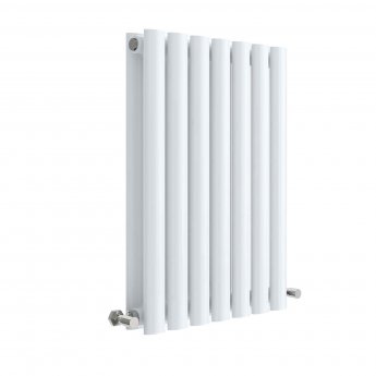 Hudson Reed Revive Double Designer Horizontal Radiator 600mm H x 412mm W - High Gloss White