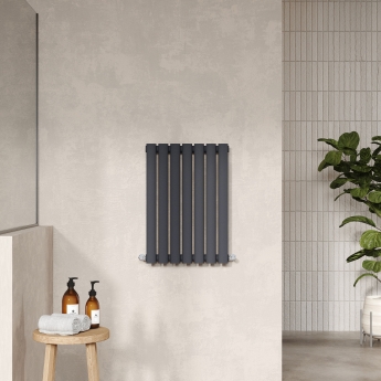 Hudson Reed Revive Single Designer Horizontal Radiator 600mm H x 412mm W - Anthracite