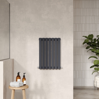 Hudson Reed Revive Double Designer Horizontal Radiator 600mm H x 412mm W - Anthracite