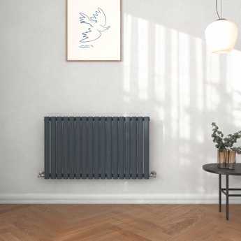 Delphi Ellipse Single Horizontal Designer Radiator 600mm H x 992mm W - Anthracite | Product Image