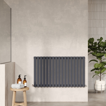 Hudson Reed Revive Single Designer Horizontal Radiator 600mm H x 992mm W - Anthracite