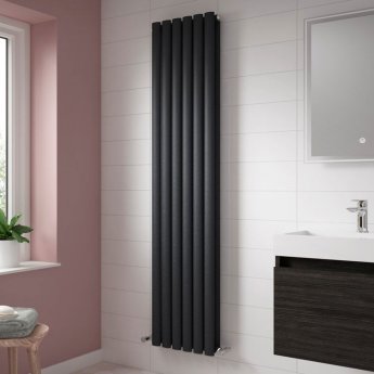 Hudson Reed Revive Double Designer Vertical Radiator 1800mm H x 354mm W - Anthracite