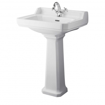 Hudson Reed Richmond Basin and Comfort Height Full Pedestal 600mm Wide - 1 Tap Hole
