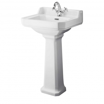 Hudson Reed Richmond Basin and Comfort Height Full Pedestal 500mm Wide - 1 Tap Hole