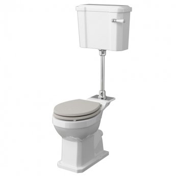 Hudson Reed Richmond Comfort Mid Level Close Coupled Toilet with Cistern and Flush Pipe Kit - Excluding Seat