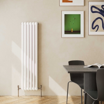 Delphi Event Vertical 2-Column Designer Radiator 1500mm H x 377mm W - Gloss White | Product Image