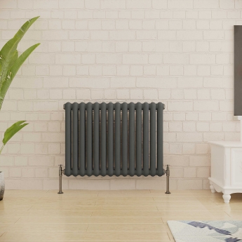 Delphi Event Horizontal 2-Column Designer Radiator 635mm H x 853mm W - Anthracite | Product Image
