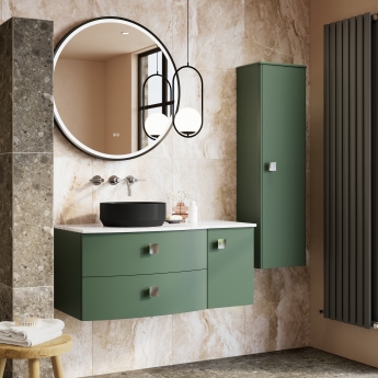 Hudson Reed Sarenna 1-Door Tall Storage Unit 352mm Wide - Hunter Green