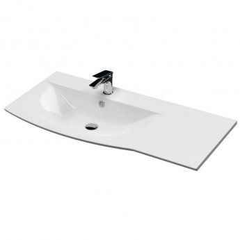 Hudson Reed Sarenna LH Wall Hung Vanity Unit and Basin 1000mm Wide - Moon White