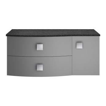 Hudson Reed Sarenna LH Wall Hung Vanity Unit with Black Marble Top 1000mm Wide - Dove Grey