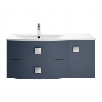 Hudson Reed Sarenna LH Wall Hung Vanity Unit and Basin 1000mm Wide - Mineral Blue