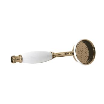 Hudson Reed Large Traditional Handset - White/Brushed Brass | Product Image