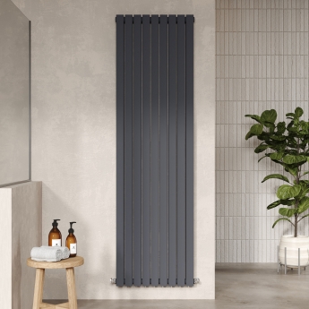 Hudson Reed Sloane Double Designer Vertical Radiator 1800mm H x 528mm W - Anthracite