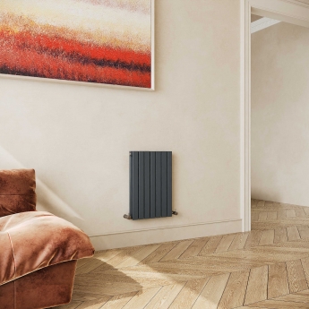Delphi Accent Double Horizontal Designer Radiator 600mm H x 412mm W - Anthracite | Product Image
