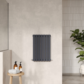 Hudson Reed Sloane Double Designer Horizontal Radiator 600mm H x 412mm W - Anthracite