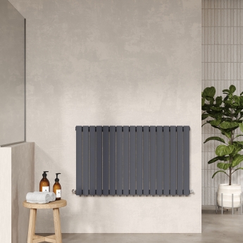 Hudson Reed Sloane Single Designer Horizontal Radiator 600mm H x 992mm W - Anthracite