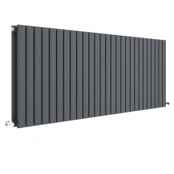 Hudson Reed Sloane Double Designer Horizontal Radiator 600mm H x 1572mm W - Anthracite